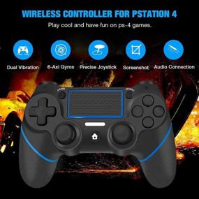 img 3 attached to 🎮 Y Team Wireless PS4 Controller - Gamepad Joystick Remote Controller for PS4/Pro/Slim/PC with Audio Function/Charging Cable (Blue+Black)