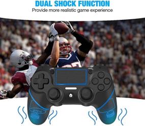 img 2 attached to 🎮 Y Team Wireless PS4 Controller - Gamepad Joystick Remote Controller for PS4/Pro/Slim/PC with Audio Function/Charging Cable (Blue+Black)