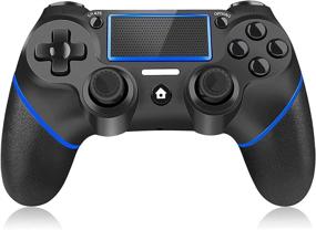 img 4 attached to 🎮 Y Team Wireless PS4 Controller - Gamepad Joystick Remote Controller for PS4/Pro/Slim/PC with Audio Function/Charging Cable (Blue+Black)