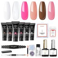 💅 modelones poly nail gel kit: 6 colors nail extension gel kit with slip solution, rhinestones, and french nail art design - perfect for diy nail manicure at home logo