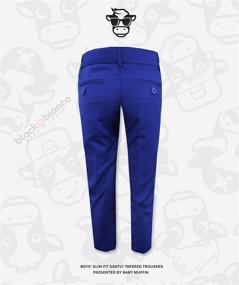 img 3 attached to Baby Muffin Presents Black n Bianco First Class Slim Fit Dress Pants for Boys with Tapered Flat Front