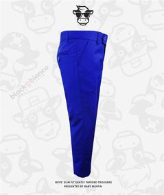 img 1 attached to Baby Muffin Presents Black n Bianco First Class Slim Fit Dress Pants for Boys with Tapered Flat Front