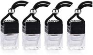 🚗 transform your car with 4 packs of empty square perfume bottles - car essential oil diffuser for a fresh and fragrant ride (black) logo