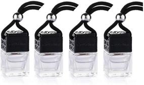 img 4 attached to 🚗 Transform Your Car with 4 Packs of Empty Square Perfume Bottles - Car Essential Oil Diffuser for a Fresh and Fragrant Ride (Black)