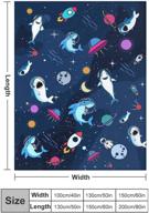 🦈 soft plush space shark throw blanket for boys girls - lightweight flannel fleece cartoon blankets for room decor - 60"x50 logo