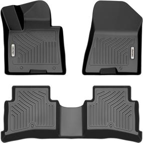 img 4 attached to 🚗 OEDRO All-Weather Floor Mats for 2017-2022 Kia Sportage / 2019-2021 Hyundai Tucson, Black TPE Guards, Full Set Liners including 1st and 2nd Row