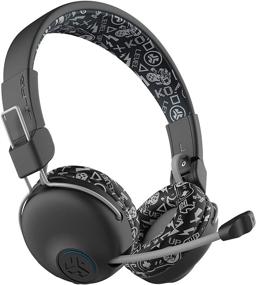 img 4 attached to 🎧 JLab JBuddies Play Wireless Gaming Kids Headset, Black, 22+ Hours Bluetooth 5 Playtime with 60ms Super-Low Latency for Mobile Gameplay, Retractable Boom Mic, AUX Cord Compatible with Gaming Consoles
