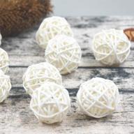 🌍 worldoor 12-piece white wicker rattan balls - decorative orbs for crafts, weddings, parties, and aromatherapy logo