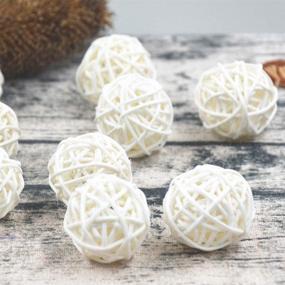 img 1 attached to 🌍 Worldoor 12-Piece White Wicker Rattan Balls - Decorative Orbs for Crafts, Weddings, Parties, and Aromatherapy