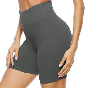 img 1 attached to 🩳 PERSIT Women's High Waist Printed Workout Yoga Shorts with Two Concealed Pockets, Opaque Tummy Control Athletic Shorts