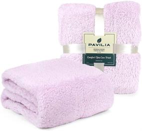 img 3 attached to Cozy up with the PAVILIA Fluffy Sherpa Throw Blanket - Lavender Light Purple, 50x60