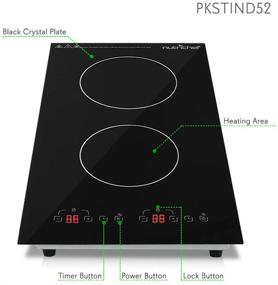 img 2 attached to NutriChef - Dual 120V Electric Induction Cooker - 1800w Digital Ceramic Countertop Double Burner Cooktop - Black" - slightly optimized product name: "NutriChef - Dual 120V Induction Cooker - 1800w Digital Ceramic Countertop Double Burner Cooktop - Black