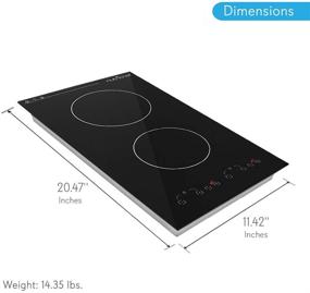 img 3 attached to NutriChef - Dual 120V Electric Induction Cooker - 1800w Digital Ceramic Countertop Double Burner Cooktop - Black" - slightly optimized product name: "NutriChef - Dual 120V Induction Cooker - 1800w Digital Ceramic Countertop Double Burner Cooktop - Black