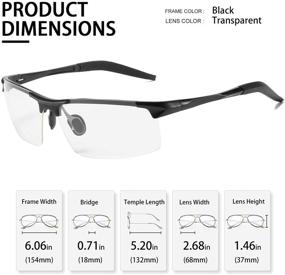 img 1 attached to 👓 TJUTR Men's Computer Gaming Blue Light Glasses - Reduce Eye Fatigue, Al-Mg Metal Frame with UV Protection for Maximum Eye Comfort