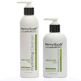 img 4 attached to Дуэт RemySoft Moisturelab Hydrating Cleanser & Recovery Cream - безопасный для наращенных волос, плетений и париков - Комбинация шампуня и кондиционера с салонной формулой - Нежный легкий пенный безсульфатный уход для волос