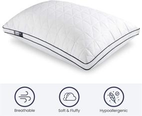 img 2 attached to 💤 BedStory King Size Bed Pillows - Set of 2, Hotel Quality Soft & Comfortable for Better Sleep, Luxury Pillows for Side, Stomach or Back Sleepers (19" x 34")