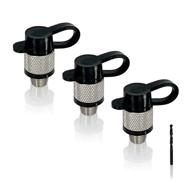 universal gas can vent caps retrofit kit 3-pack, improves flow for quicker refills, durable stainless steel replacement vent valve with silicone rubber cap for effective fuel tank enhancement logo