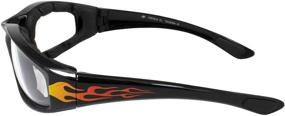 img 2 attached to Motorcycle Flame Sunglasses: Padded Black Frames with Fire Design, Shatter Resistant Lenses, UV400 Anti-Fog Coating, Includes Micro-Fiber Bag and Floating Capability