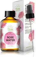 🌹 teak naturals rose water toner: 100% organic moroccan rosewater - chemical free 4 oz logo