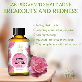 img 1 attached to 🌹 Teak Naturals Rose Water Toner: 100% Organic Moroccan Rosewater - Chemical Free 4 oz