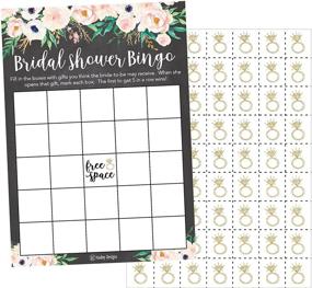 img 2 attached to 🌸 Rustic Vintage Pink Flower Bridal Shower Bingo Game Cards: Bulk Funny Gift Ideas with Wedding Ring Bingo Chip Markers