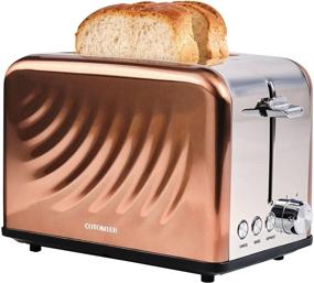 img 4 attached to 🍞 Cotomier Rose Gold Retro Toaster 2 Slice - Stainless Steel Toaster with Defrost, Bagel, Cancel Functions & 6 Shade Settings