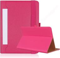 pharri 10 inch tablet case - universal for 9/10/10.1/10.2/10.9/11 inch tablets, tablet case cover with business document pocket - magenta logo