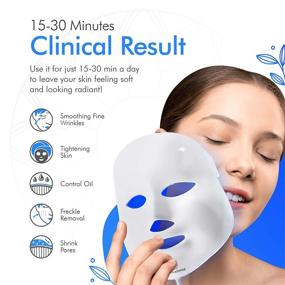 img 3 attached to 💆 Dermashine Pro 7 Color Wireless LED Face Mask - Photon Red Light for Rejuvenating Healthy Skin, Collagen Boost, Anti-Aging, Wrinkle Reduction - Korean Facial Care Mask, LED Face Mask Therapy