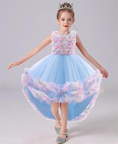 img 3 attached to 👗 High Low Applique Embroidered Girls' Dresses with Shimmering Toddler Style