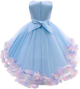 img 2 attached to 👗 High Low Applique Embroidered Girls' Dresses with Shimmering Toddler Style