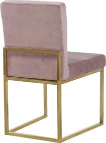 img 1 attached to 🪑 Meridian Furniture Giselle Collection Pink Velvet Dining Chair Set, Modern Contemporary Design with Sturdy Metal Base, 18" W x 22" D x 32" H, Pack of 2