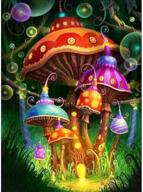 painting mushrooms rhinestone embroidery 11 8x15 8 logo