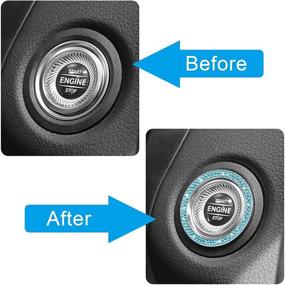 img 1 attached to 💎 Blue Rhinestone Car Sticker - Engine Ignition Button Interior Decoration 2pcs | WINKA