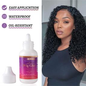 img 2 attached to 💦 Strong Hold Waterproof Wig Glue 1.3OZ - Transparent Lace Adhesive for Hair Replacement & Lace Front Wigs