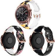 🌸 цветочные силиконовые ремешки 3 шт. для galaxy watch 3 41 мм / watch 4 40 мм 44 мм логотип