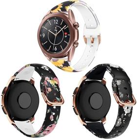 img 4 attached to 🌸 Цветочные силиконовые ремешки 3 шт. для Galaxy Watch 3 41 мм / Watch 4 40 мм 44 мм