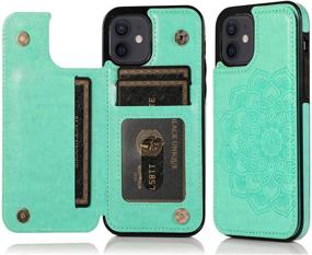 img 4 attached to 👜 Crosspace iPhone 11 Pro Case Wallet for Women and Girls [5.8 inch, 2019 Release] with Card Holder & Embossed Mandala Flower - Premium PU Leather Flip Cover Cases in Mint Green