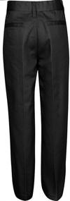 img 2 attached to Boys' Adjustable Waist Premium Flat Front Pants in Khaki, Navy, Black, and Grey