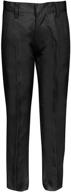 boys' adjustable waist premium flat front pants in khaki, navy, black, and grey logo