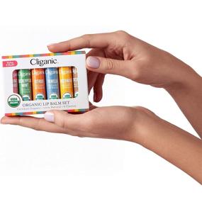 img 3 attached to Cliganic USDA Organic Lip Balm Holiday Gift Set - Stocking Stuffer, 6 Flavors - 100% Natural Moisturizer for Dry and Cracked Lips