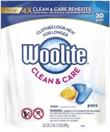 🧺 woolite clean & care pacs: 30 count laundry detergent pacs for standard and he washers, including travel laundry packets logo