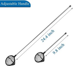 img 3 attached to 🐠 Mogoko Fine Mesh Telescopic Aquarium Fish Net: Extendable Long Handle for Fish Tank Maintenance