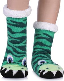 img 4 attached to 🧦 BRMINROU Kids Slipper Socks Winter Super Soft Cozy Fleece-Lined Indoor Anti-Slip Socks