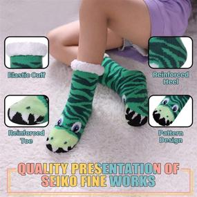 img 2 attached to 🧦 BRMINROU Kids Slipper Socks Winter Super Soft Cozy Fleece-Lined Indoor Anti-Slip Socks