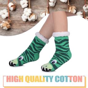 img 1 attached to 🧦 BRMINROU Kids Slipper Socks Winter Super Soft Cozy Fleece-Lined Indoor Anti-Slip Socks