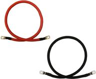 🔋 high-quality 6 awg gauge red and black pure copper battery inverter cables for solar, rv, car, boat - 12 inches with 5/16 inch lugs logo