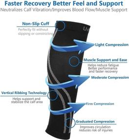 img 3 attached to 🦵 Udaily Calf Compression Sleeves: Effective Leg Support for Shin Splint & Calf Pain Relief