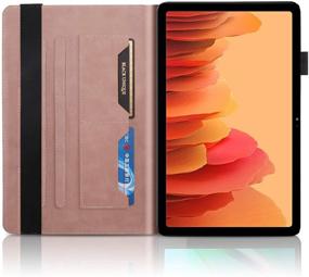 img 2 attached to 📱 Чехол Pefcase для планшета Samsung Galaxy Tab A7 10.4" 2020 - Легкий чехол-книжка из искусственной кожи с кармашком для карт и держателем для карандаша - для Galaxy Tab A7 10.4" SM-T500/505/507 - Розовое золото