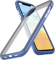 📱 ykooe matte translucent case for iphone 11 6.1" shockproof anti-scratches hard pc back with soft edges phone protective cover, blue - stylish and reliable protection logo