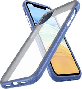 img 4 attached to 📱 Ykooe Matte Translucent Case for iPhone 11 6.1" Shockproof Anti-Scratches Hard PC Back with Soft Edges Phone Protective Cover, Blue - Stylish and Reliable Protection